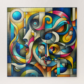 Quebra-cabeça Arte Espacial Negativa Inspirada em Braque Vibrant