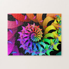 Quebra-cabeça Arte espiral do Fractal do arco-íris