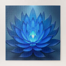 Arte Espiritual Zen Azul Flor