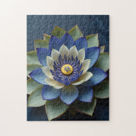 Quebra-cabeça Arte Espiritual Zen Azul Flor