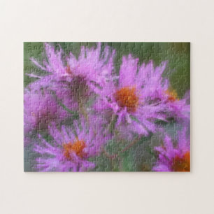 Quebra-cabeça Arte Flor de Astras Rosa Selvagens