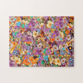 Quebra-cabeça Arte Floral de Colagem Desafiadora Puzzle
