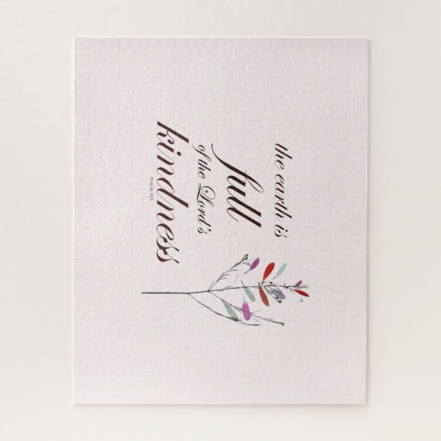 Quebra-cabeça Arte Floral De Wreath Psalm 33 (Vertical)