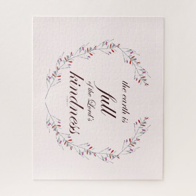 Quebra-cabeça Arte Floral De Wreath Psalm 33 (Vertical)