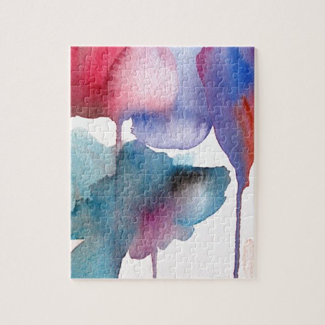 Quebra-cabeça Arte floral moderna em aquarela design (Vertical)