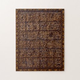 Quebra-cabeça Arte Folclórica do Painel Hieróglifos Mayan