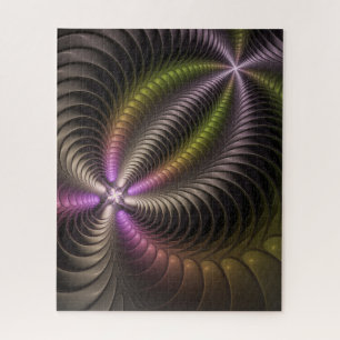 Quebra-cabeça Arte Fractal 3D Colorida abstrato brilhante