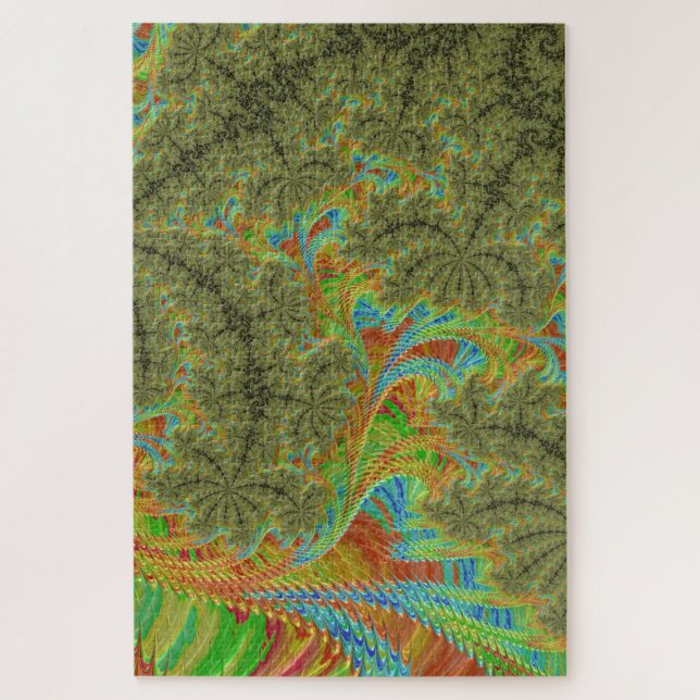 Quebra-cabeça Arte Fractal Espiral Psicodélico Trippy (Vertical)