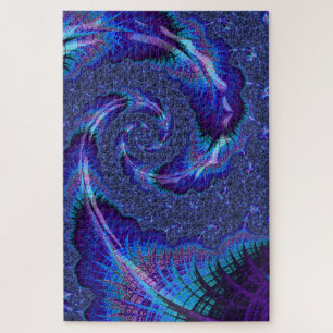 Quebra-cabeça Arte Fractal Espiratória Psicodélica Branca Vibran