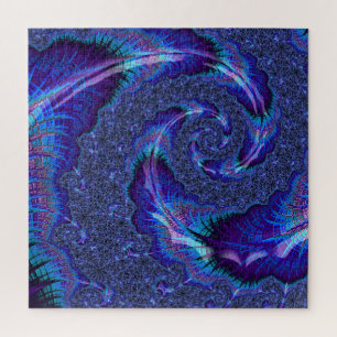 Quebra-cabeça Arte Fractal Espiratória Psicodélica Branca Vibran