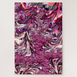Quebra-cabeça Arte fractal funky psicodélico vibrante e alucinan