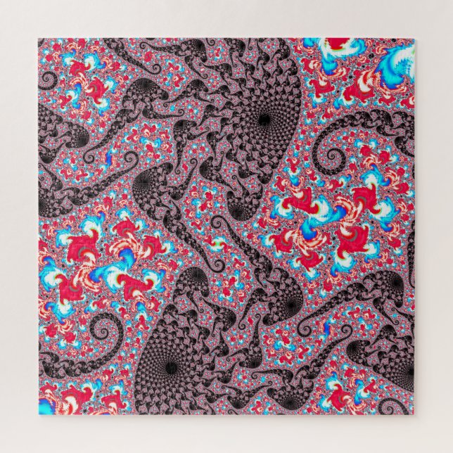 Quebra-cabeça Arte Fractal Giratório Trippy Groovy Boho Hippie (Vertical)