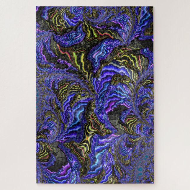 Quebra-cabeça Arte Fractal Holográfica Colorida Impossível (Vertical)