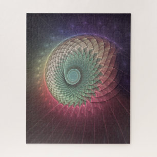 Quebra-cabeça Arte Fractal Moderna Colorida abstrato Snail