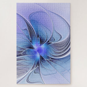 Quebra-cabeça Arte fractal moderno abstrato azul lavanda