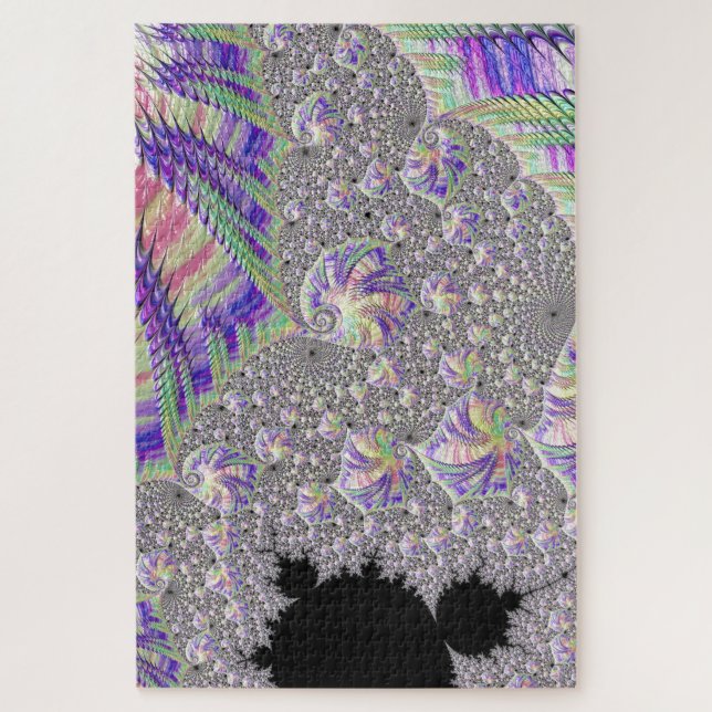 Quebra-cabeça Arte Fractal Psicodélico Funky Groovy Trippy (Vertical)