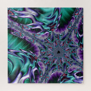 Quebra-cabeça Arte Fractal Psicodélico Funky Trippy Groovy