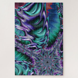 Quebra-cabeça Arte Fractal Psicodélico Funky Trippy Groovy