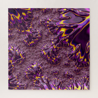 Quebra-cabeça Arte Fractal Roxo-Amarelo-Roxo Vibrante