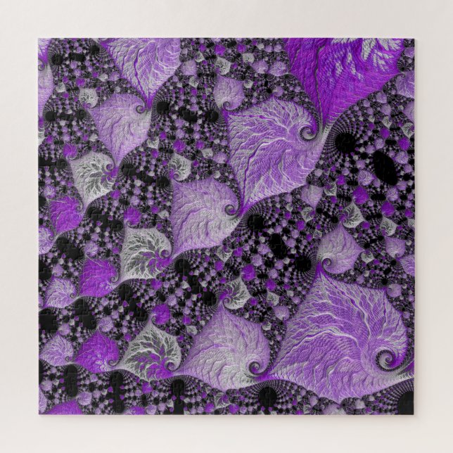 Quebra-cabeça Arte Fractal Roxo Monocromático (Vertical)