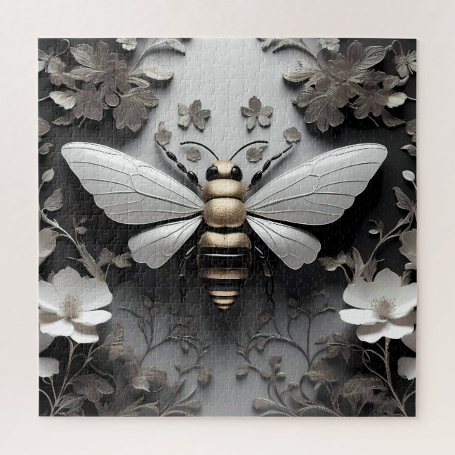 Quebra-cabeça Arte Geométrica das Abelhas de Honeybee (Vertical)