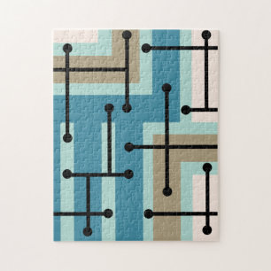 Quebra-cabeça Arte Geométrica Maze Turquoise Dourada