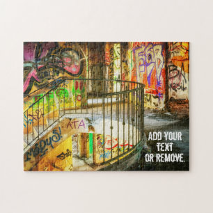 Quebra-cabeça Arte gráfica de grafite urbano numa escada.