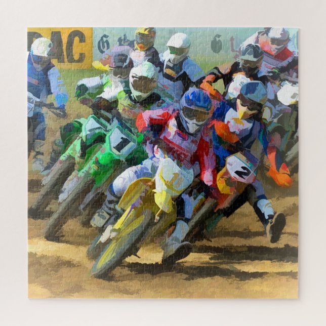 Quebra-cabeça Arte Gráfica de Raça Motocross (Vertical)