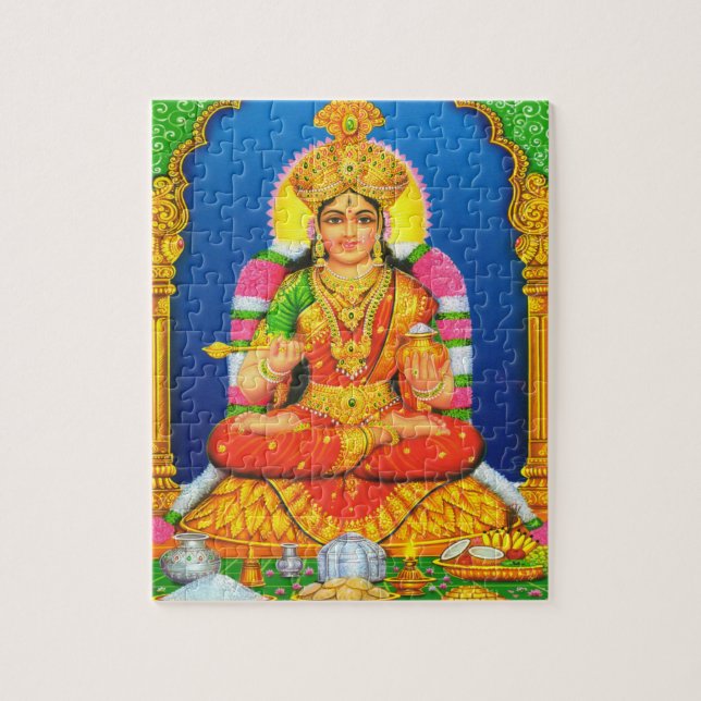Quebra-cabeça Arte Indiana Lakshmi Deusa Religião Hindu (Vertical)