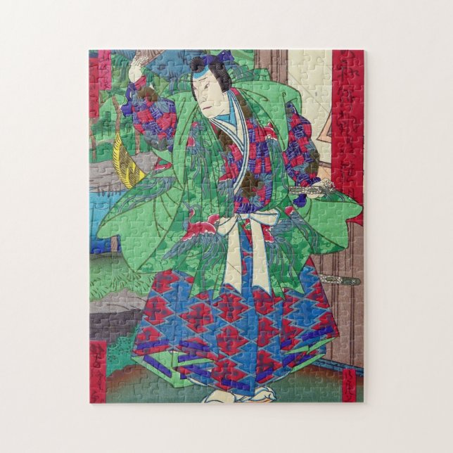 Quebra-cabeça Arte japonesa - samurai na mostra de Kabuki (Vertical)