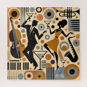 Quebra-cabeça Arte Minimalista da Era do Jazz de Meados do Sécul