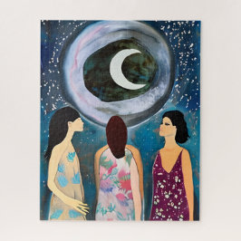 Quebra-cabeça Arte Mística | Mulheres Olhando para a Lua