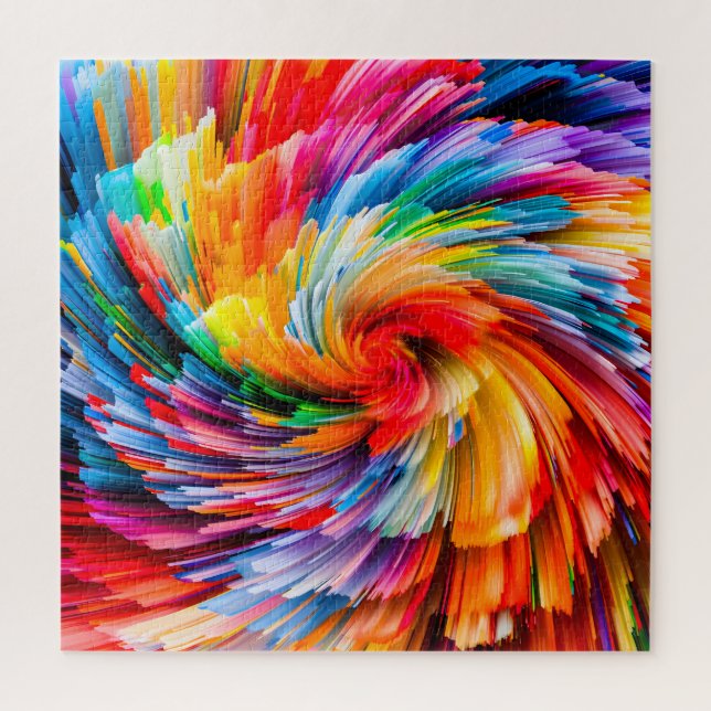 Quebra-cabeça Arte Moderna Abstrata Colorida em Espiral (Vertical)
