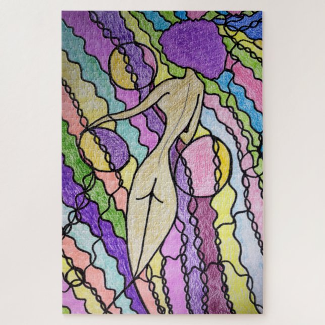 Quebra-cabeça Arte Moderna Abstrata Vento Multicolorido (Vertical)