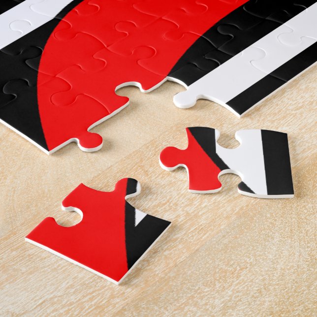 Quebra-cabeça Arte moderna, branca, vermelha (Lateral)