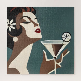 Quebra-cabeça Arte Moderna de Meados do Século A Martini DIva