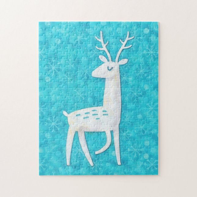 Quebra-cabeça Arte Moderna de Rena Flocos de Neve Natal Férias (Vertical)