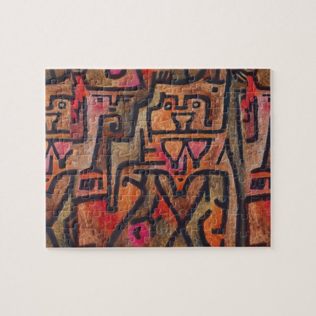 Quebra-cabeça Arte Moderna Expressionista Abstrata da Floresta d (Horizontal)