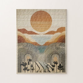 Quebra-cabeça Arte Modernista de Meados do Século Lago Spring Va