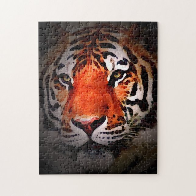 Quebra-cabeça Arte Motivacional de Rosto de Tigre (Vertical)