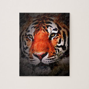 Quebra-cabeça Arte Motivacional de Rosto de Tigre