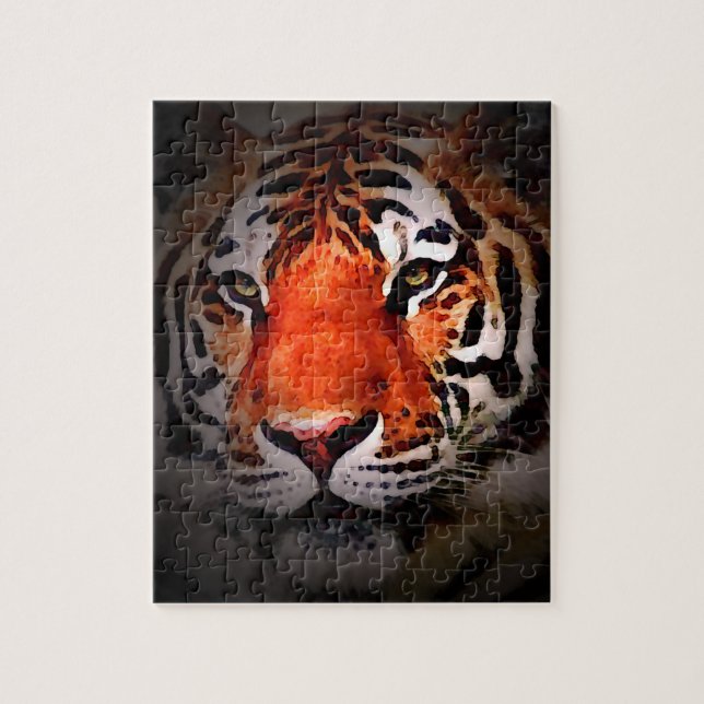Quebra-cabeça Arte Motivacional de Rosto de Tigre (Vertical)