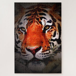 Quebra-cabeça Arte Motivacional de Rosto de Tigre