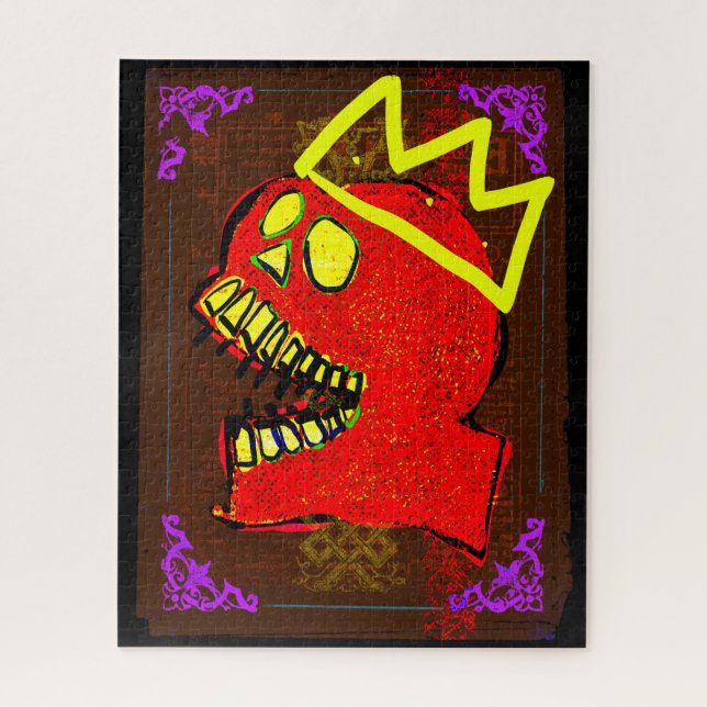 Quebra-cabeça Arte NFT do King Calavera Skull Geek (Vertical)
