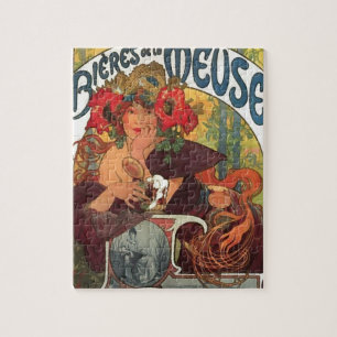 Quebra-cabeça Arte Nouveau Alphonse Mucha do vintage