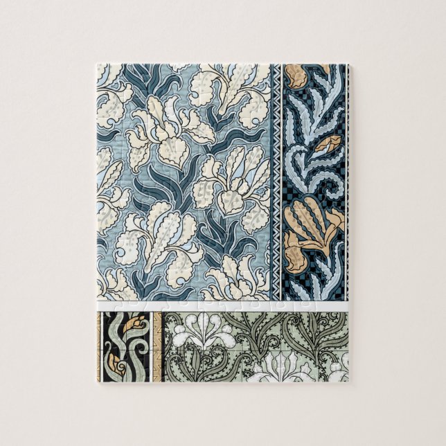 Quebra-cabeça Arte Nova Antiga, Flores de Íris de Jardim (Vertical)
