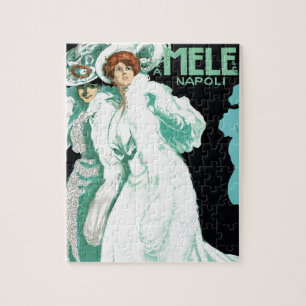 Quebra-cabeça Arte Nova Antiga, Moda Italiana, Mulheres Elegante