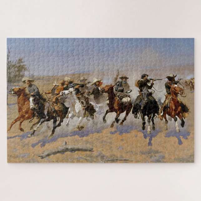 Quebra-cabeça Arte Ocidental de Frederic Remington “Fuga Para O  (Horizontal)