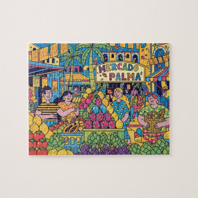Quebra-cabeça Arte Pop Moderno de Palma de Mallorca (Horizontal)
