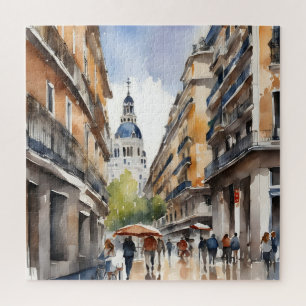 Quebra-cabeça Arte por aquarela de Madrid